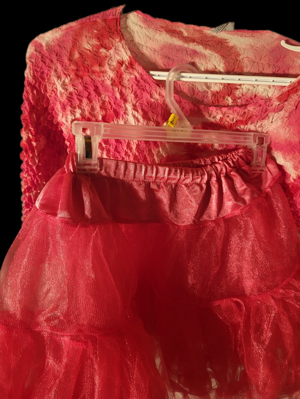 🎃Lasenza Girls Bright Pink Layered Tulle Skirt and Top Sz 8